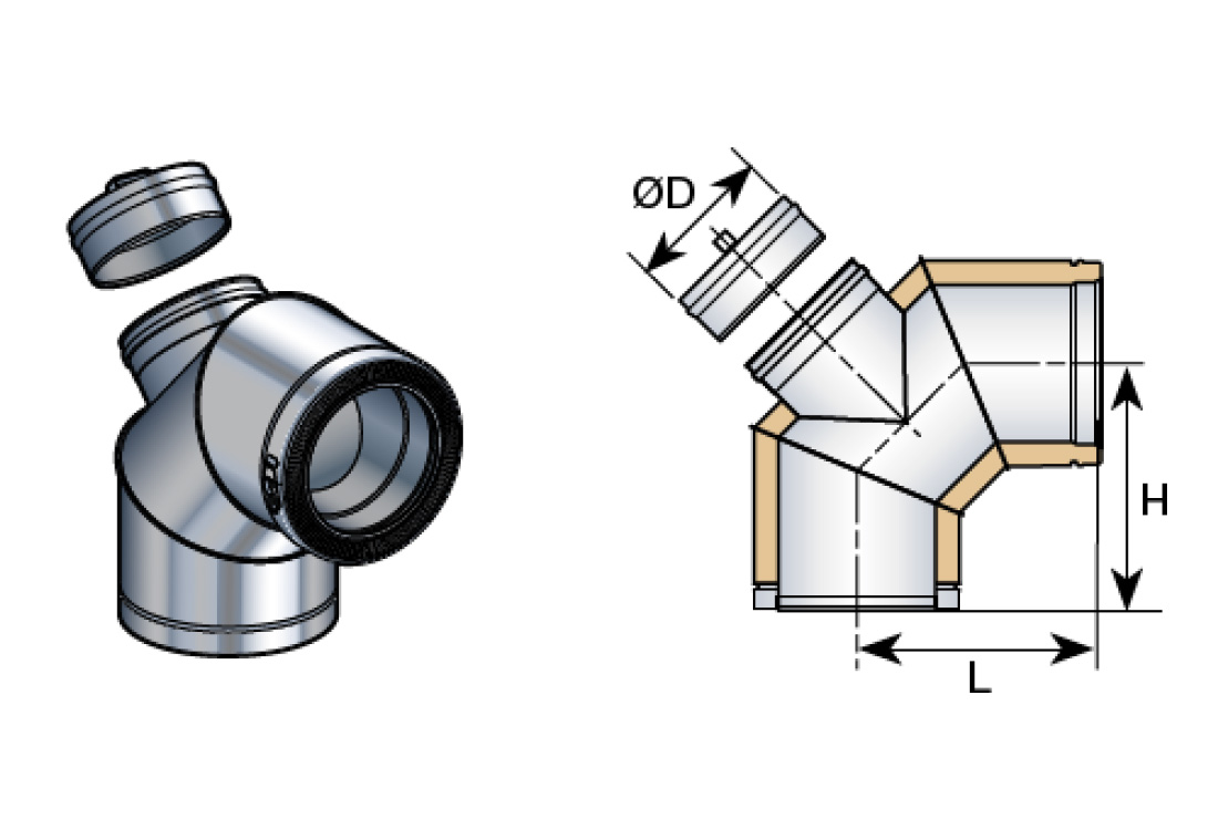 点検窓 90° エルボー Φ200mm